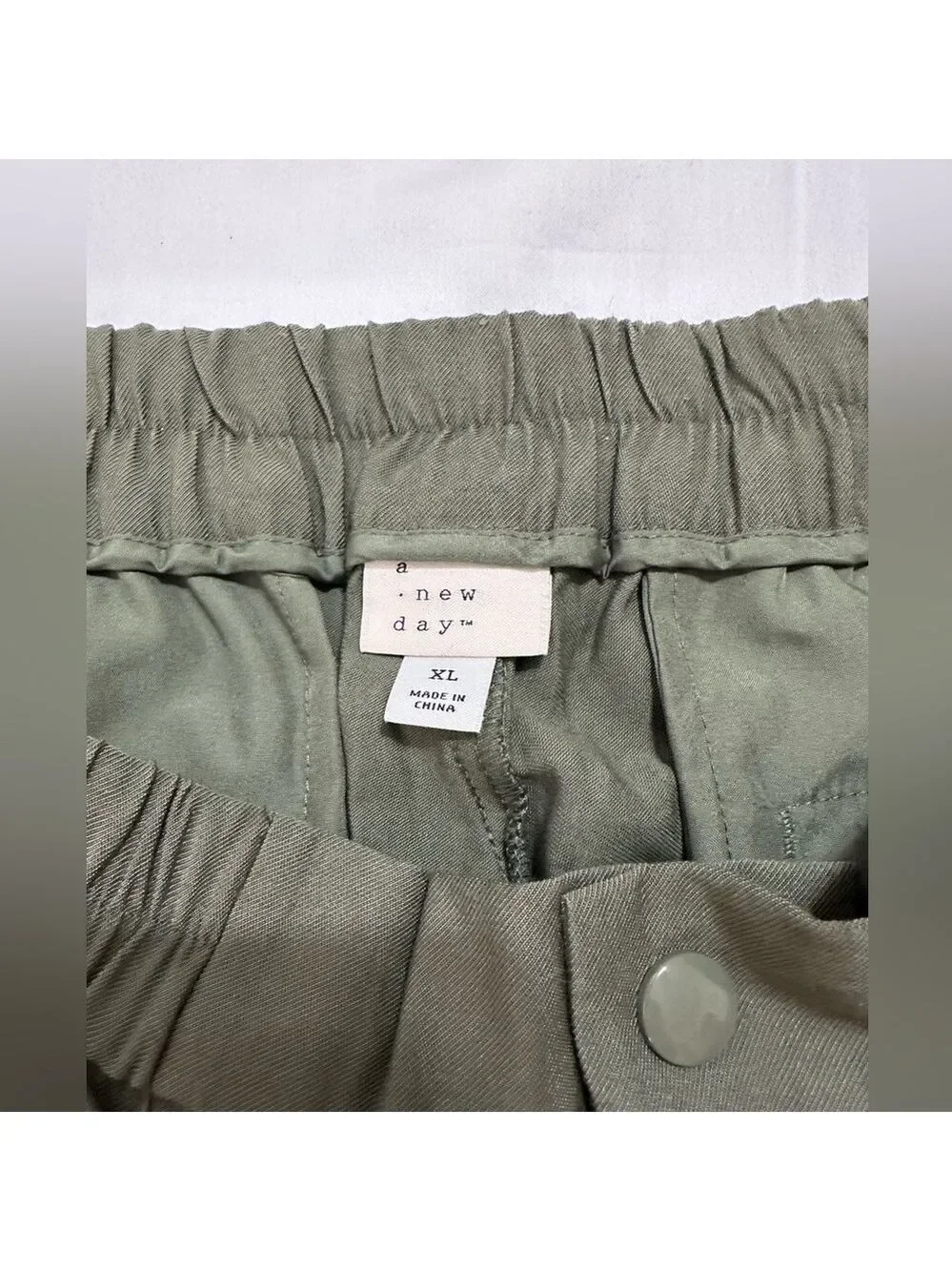 A NEW DAY FOREST GREEN HIGH RISE JOGGERS TROUSER STYLE UP OR DOWN XL EUC